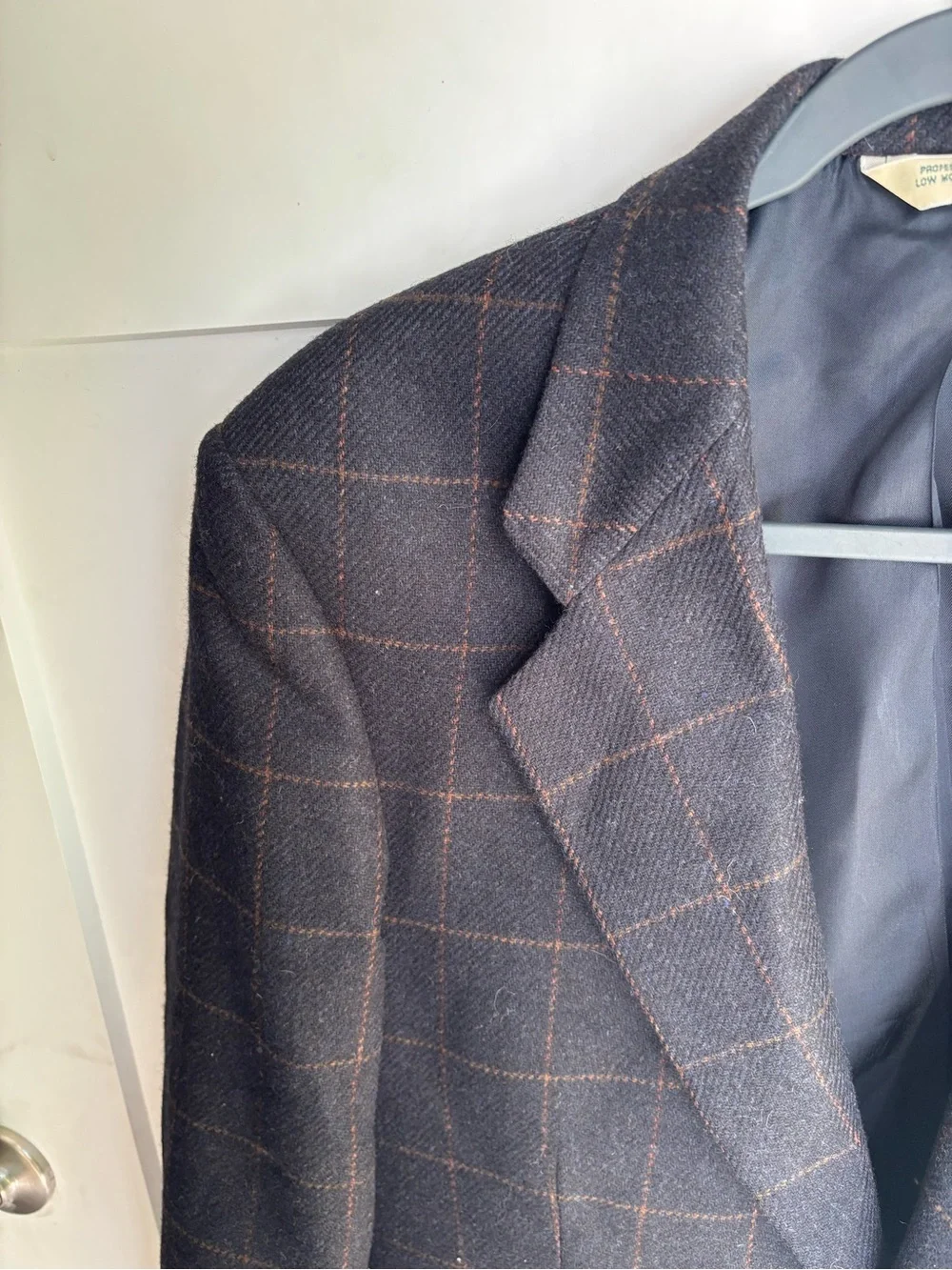 Vintage 90s Evan-Picone Windowpane Tweed Sport Coat Blazer - Made in USA